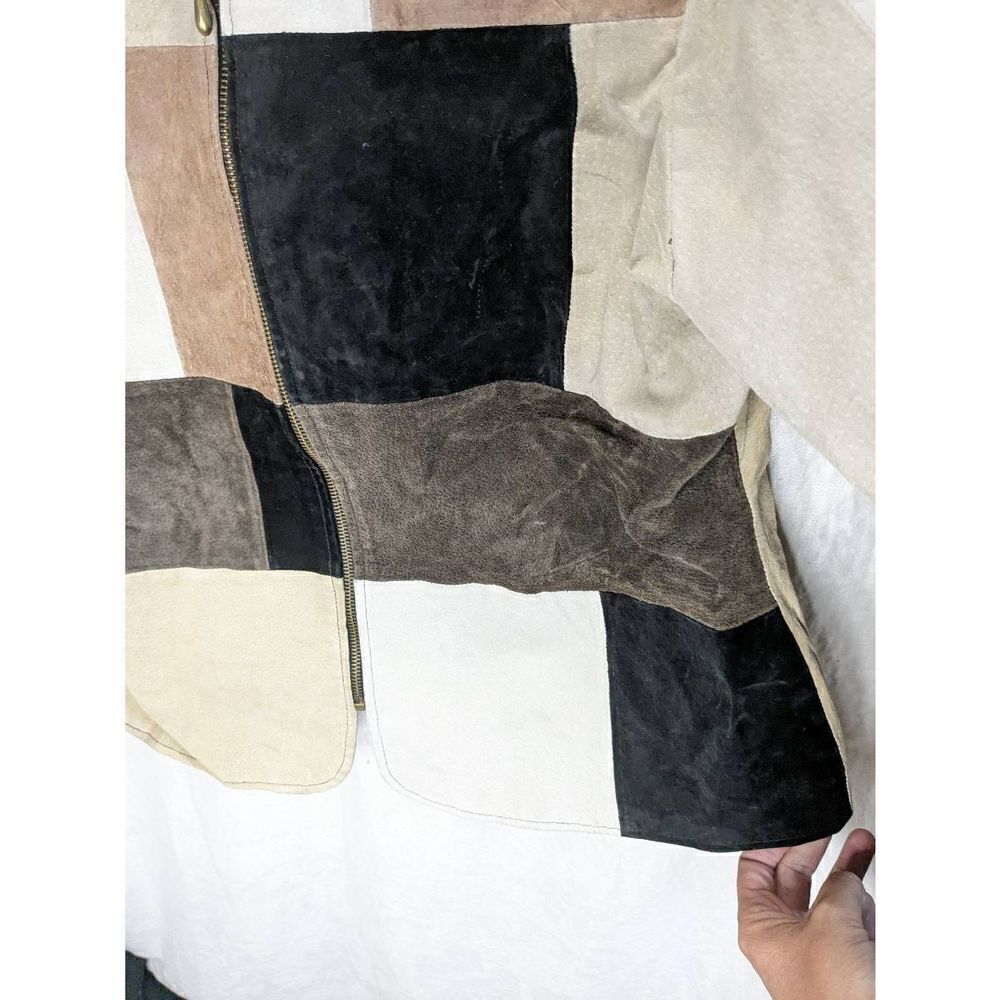 Vintage Sharon Arnold Patchwork Leather Cropped J… - image 6